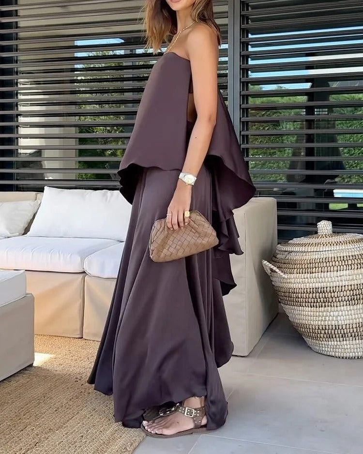 Nuria - Abito Lungo a Strati in Due Pezzi