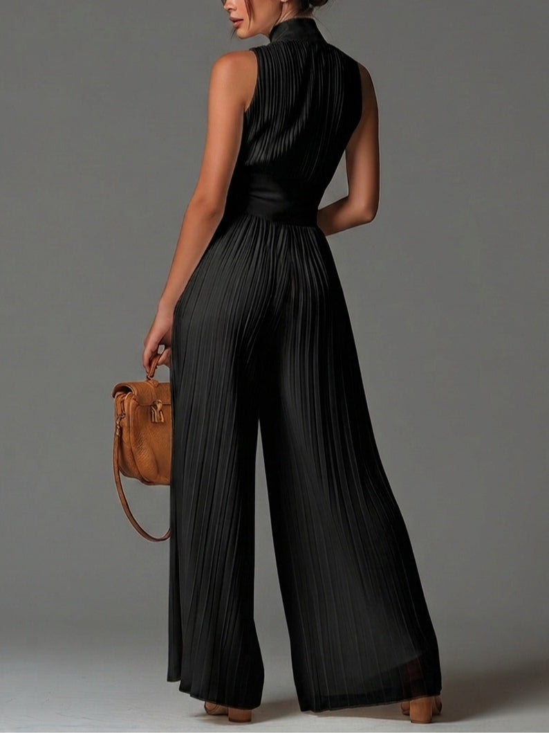 Beatrix™ | Tuta in Chiffon con Scollo a V e Gamba Larga