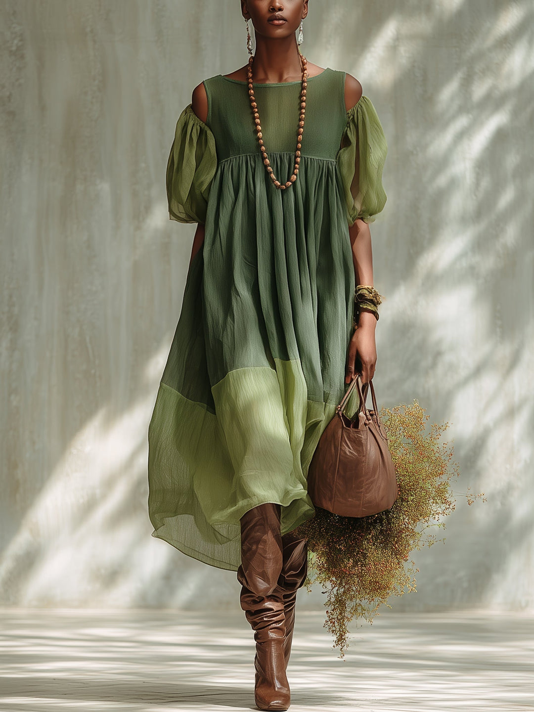 Maren™ | Abito Midi in Chiffon con Spalle Scoperte