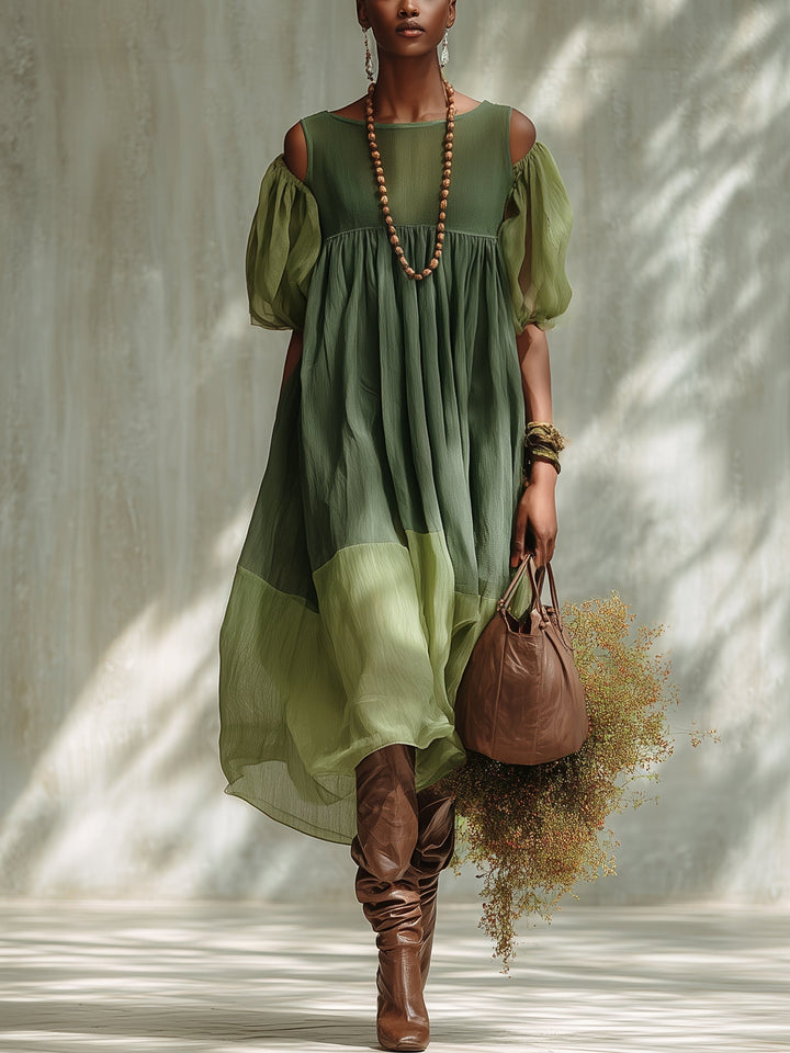 Maren™ | Abito Midi in Chiffon con Spalle Scoperte