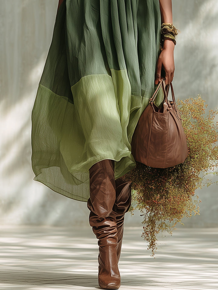 Maren™ | Abito Midi in Chiffon con Spalle Scoperte