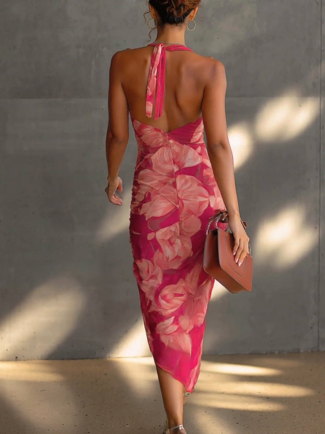 Selene™ | Vestito Bodycon con Fiori e Spacco Laterale