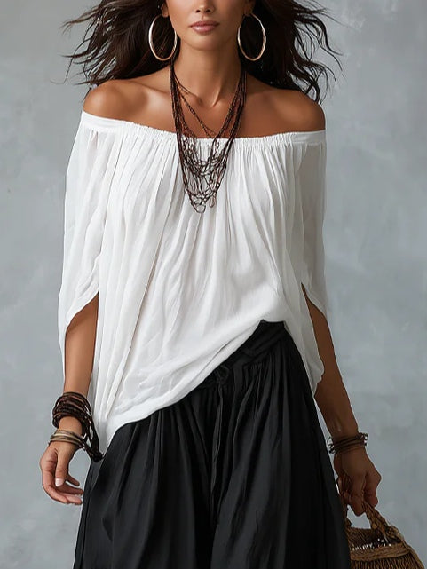 Bianca™ | Top Off-Shoulder e Pantaloni Lantern Set
