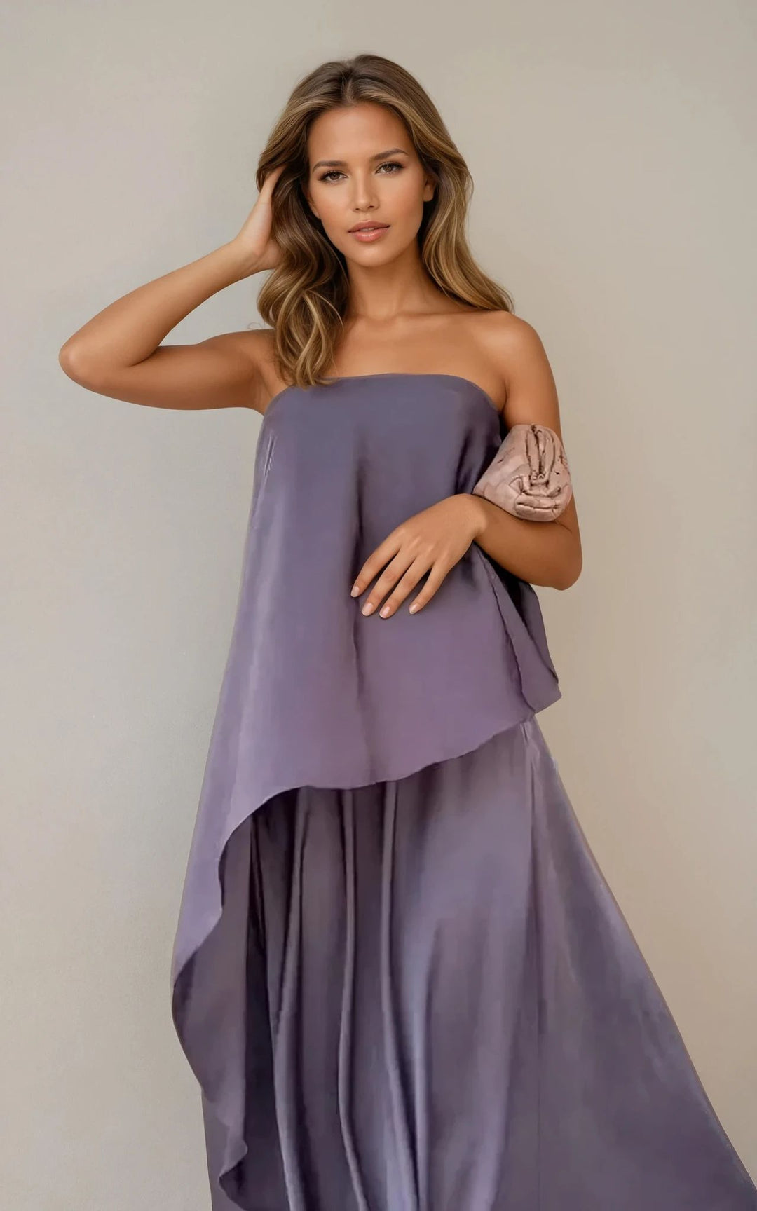 Nuria - Abito Lungo a Strati in Due Pezzi