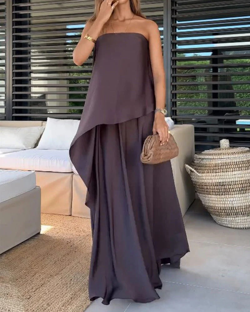 Nuria - Abito Lungo a Strati in Due Pezzi